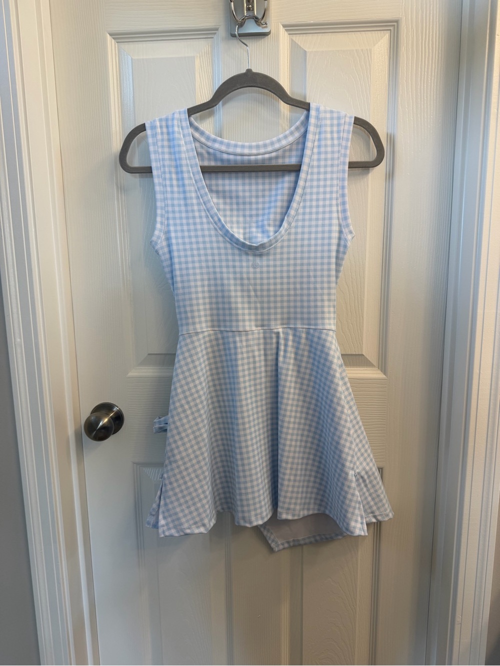 Altar'd State Light Blue Gingham Tie-Waist Casual Dress - Picture 2 of 4
